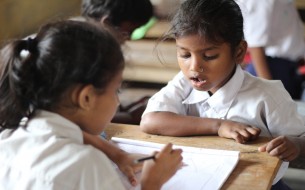 Akshaya Patra mid day meal beneficiaries studying in a school of Assam